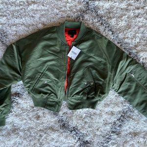 Olive green puffer jacket